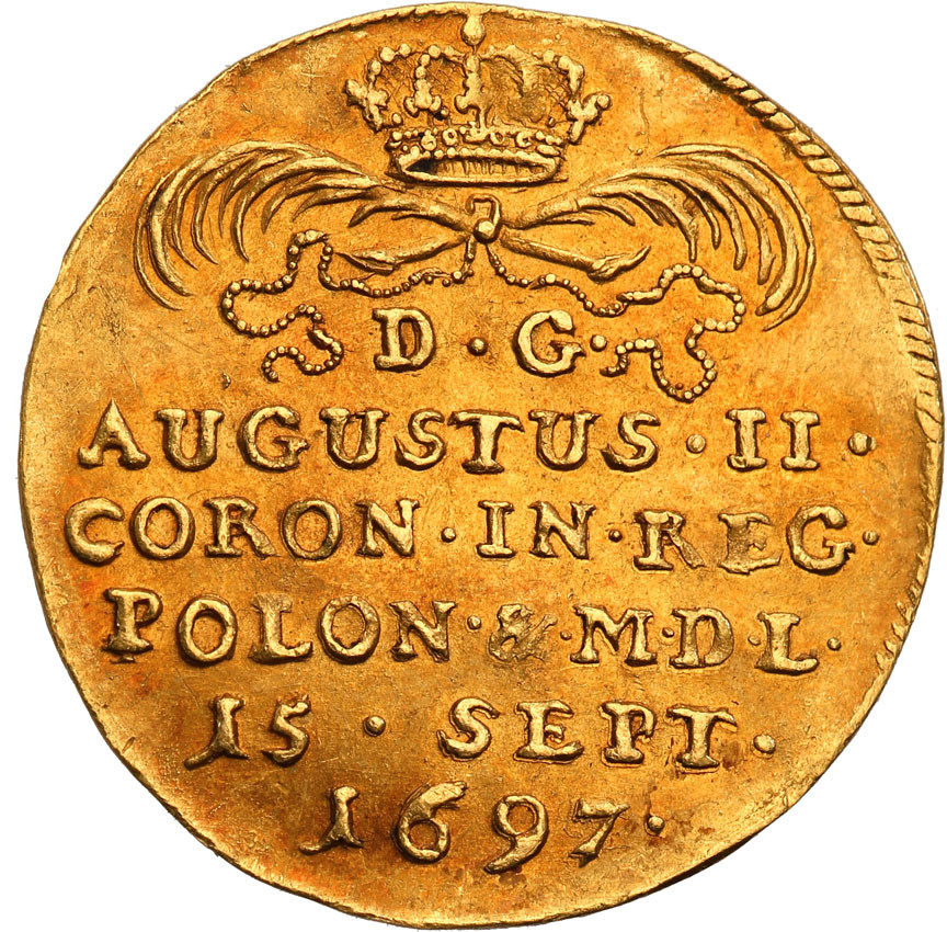 August II Mocny. Dukat koronacyjny 1697, Drezno